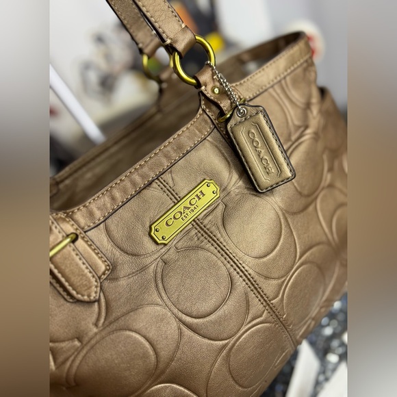 Coach 2012 Gallery copper Embossed Leather Tote EUC - Picture 3 of 15